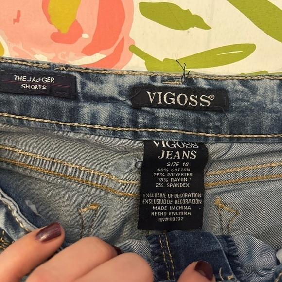 Vigoss the Jagger Shorts youth size 14 denim shorts with crochet hemline - Picture 4 of 5